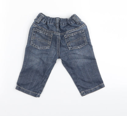 Preworn Boys Blue   Cargo Jeans Size 6-9 Months