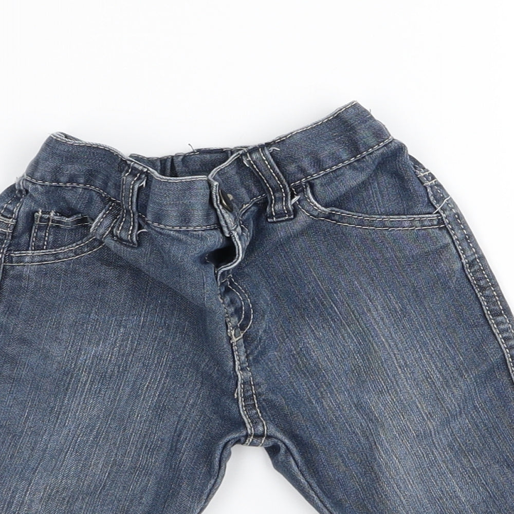 Preworn Boys Blue   Cargo Jeans Size 6-9 Months