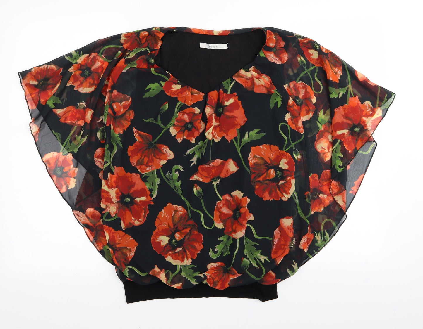 Womens UK Size 8 Asda George Multicoloured Basic Blouse
