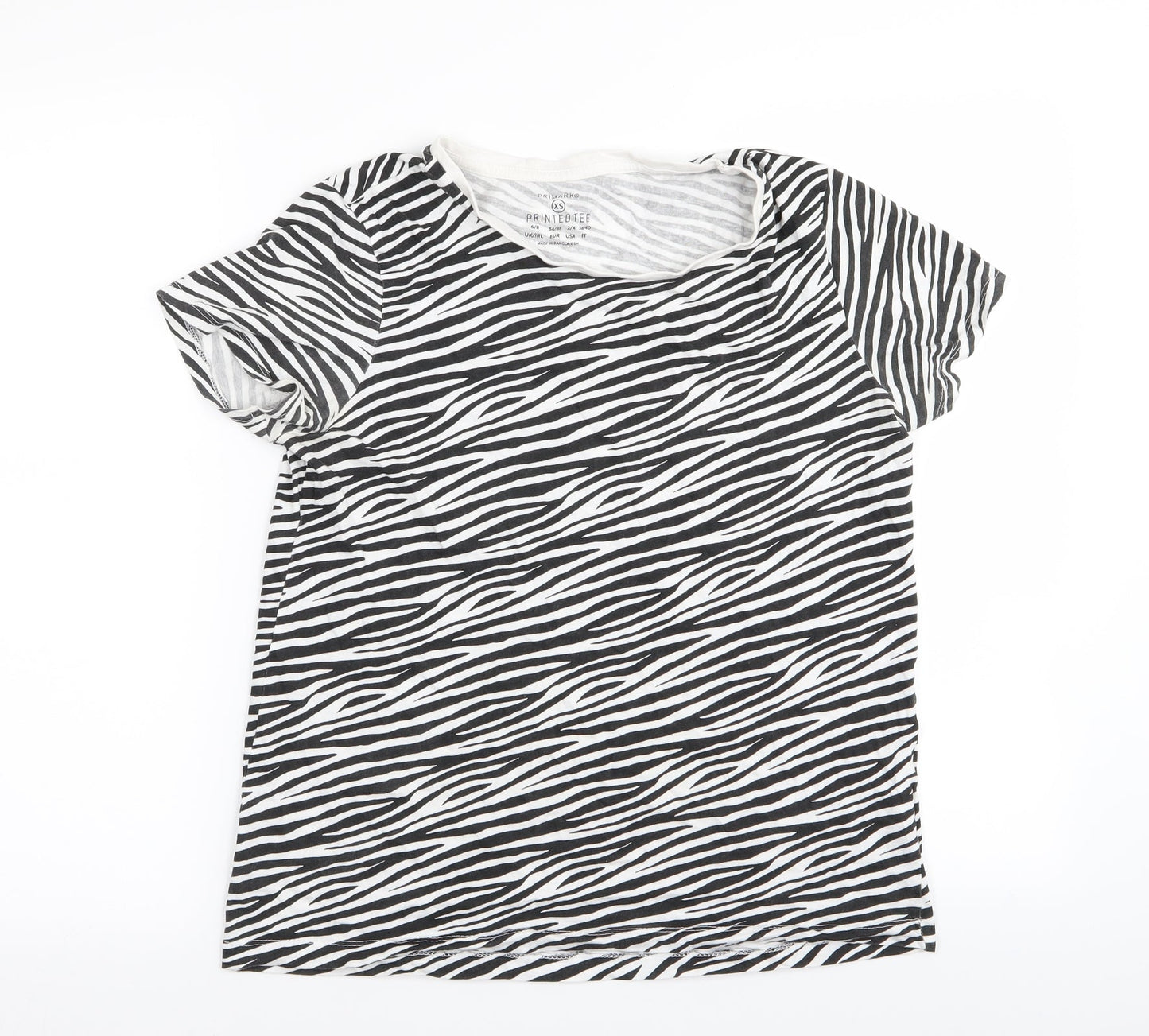 Primark Womens Multicoloured Animal Print  Basic T-Shirt Size 6