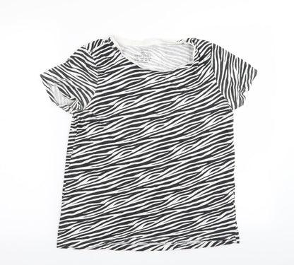 Primark Womens Multicoloured Animal Print  Basic T-Shirt Size 6