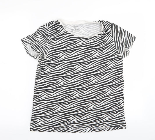 Primark Womens Multicoloured Animal Print  Basic T-Shirt Size 6