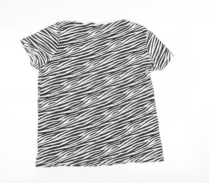 Primark Womens Multicoloured Animal Print  Basic T-Shirt Size 6