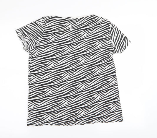 Primark Womens Multicoloured Animal Print  Basic T-Shirt Size 6