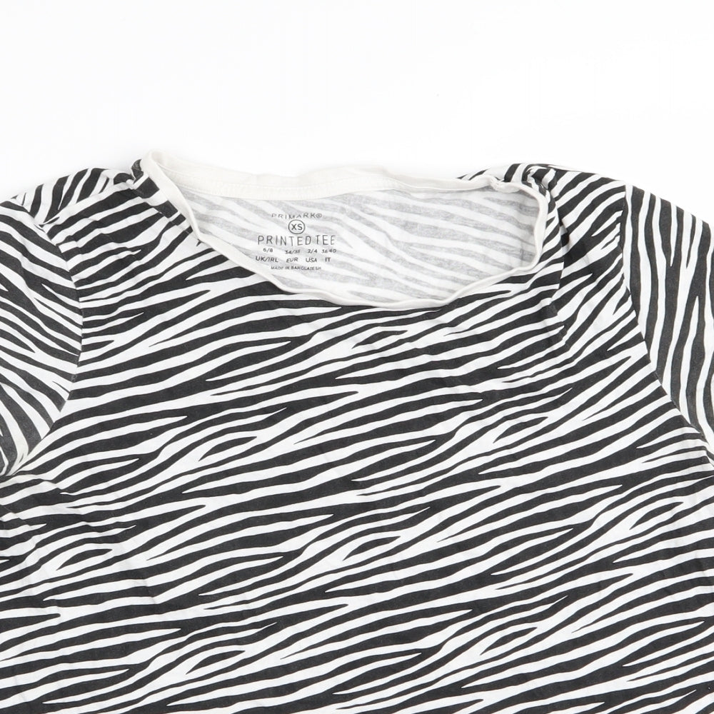 Primark Womens Multicoloured Animal Print  Basic T-Shirt Size 6