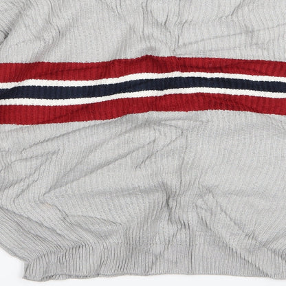Pull&Bear Womens Grey Striped  Pullover Jumper Size S