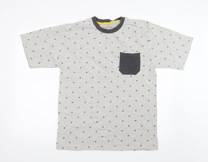 Peacocks Mens Grey Geometric   T-Shirt Size M