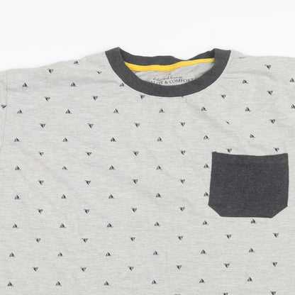 Peacocks Mens Grey Geometric   T-Shirt Size M