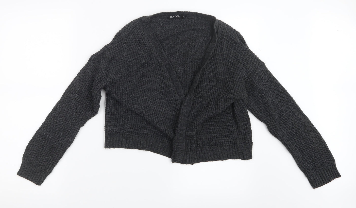 Boohoo Womens Grey  Knit Cardigan Jumper Size S