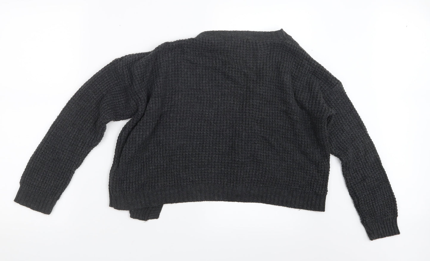 Boohoo Womens Grey  Knit Cardigan Jumper Size S