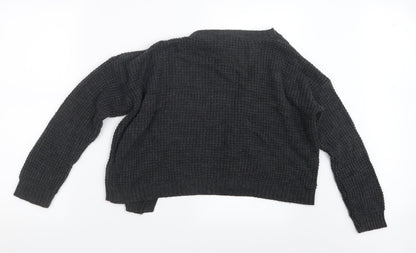 Boohoo Womens Grey  Knit Cardigan Jumper Size S