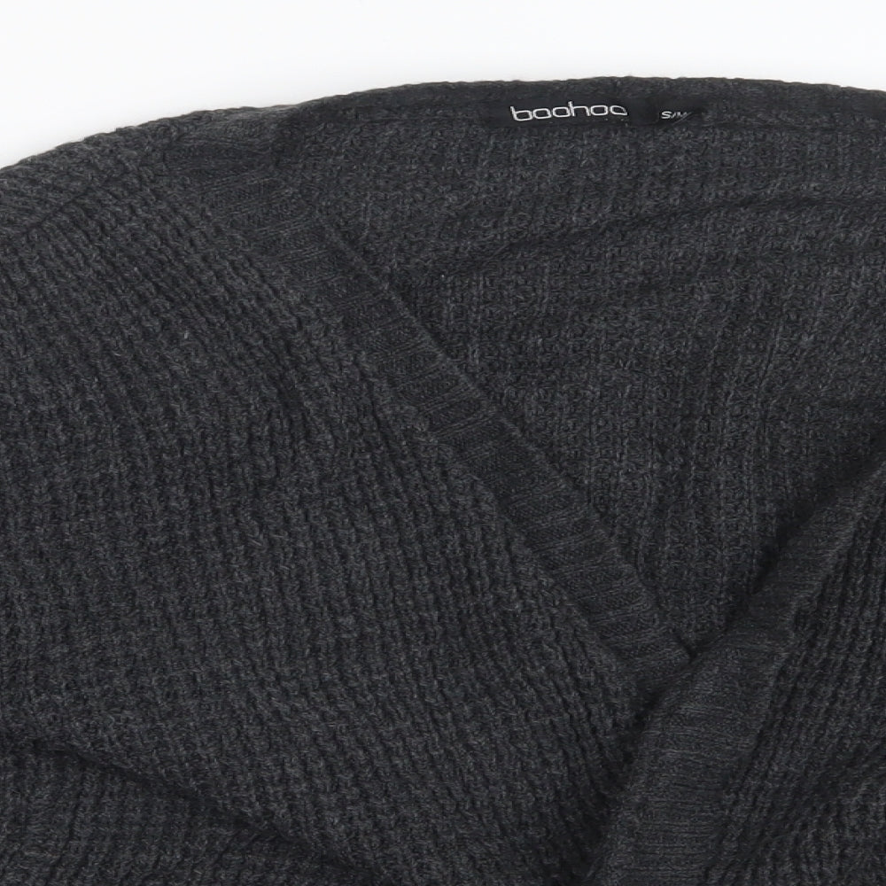 Boohoo Womens Grey  Knit Cardigan Jumper Size S