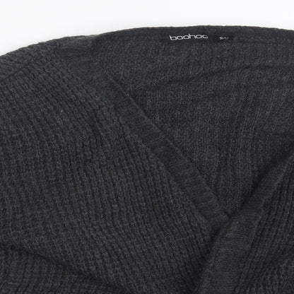 Boohoo Womens Grey  Knit Cardigan Jumper Size S