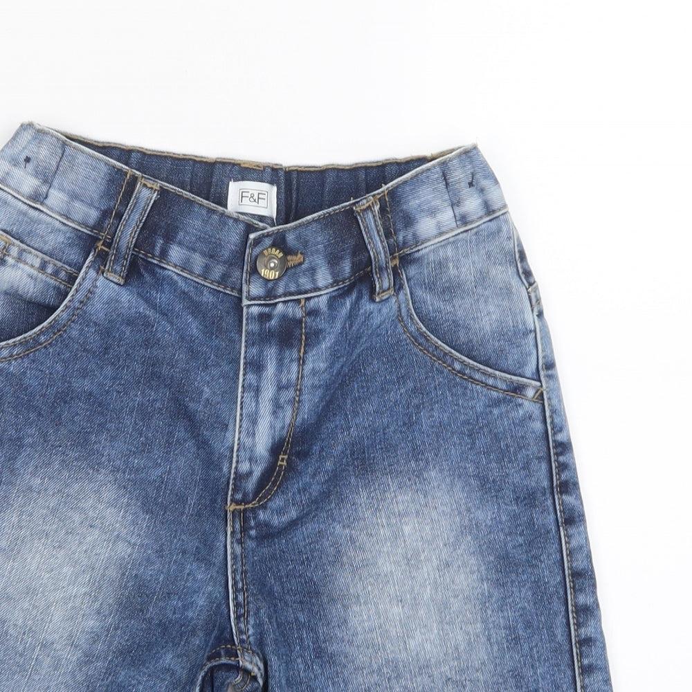 F&F Boys Blue  Denim Cropped Jeans Size 8-9 Years