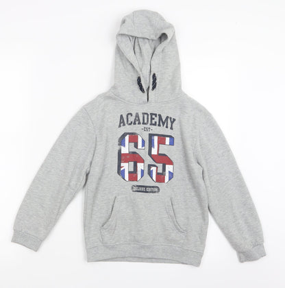 Rebel Boys Grey   Pullover Hoodie Size 7-8 Years