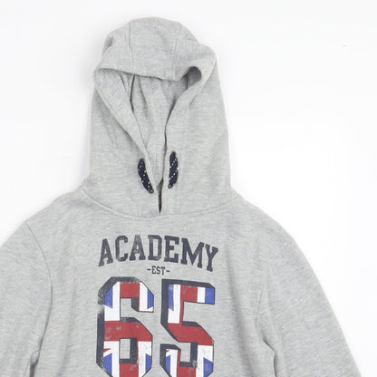 Rebel Boys Grey   Pullover Hoodie Size 7-8 Years