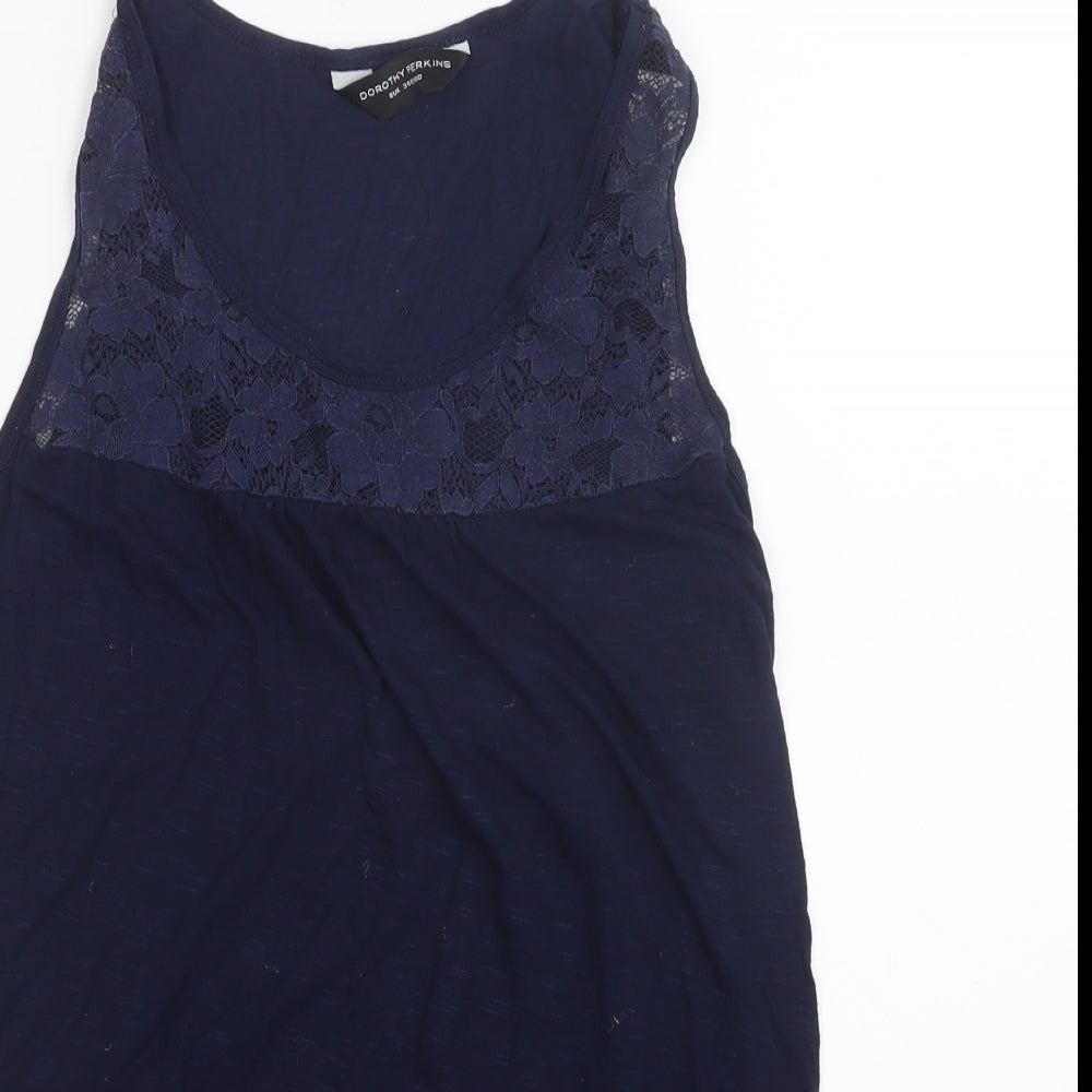 Womens UK Size 8 Dorothy Perkins Blue Basic Tank