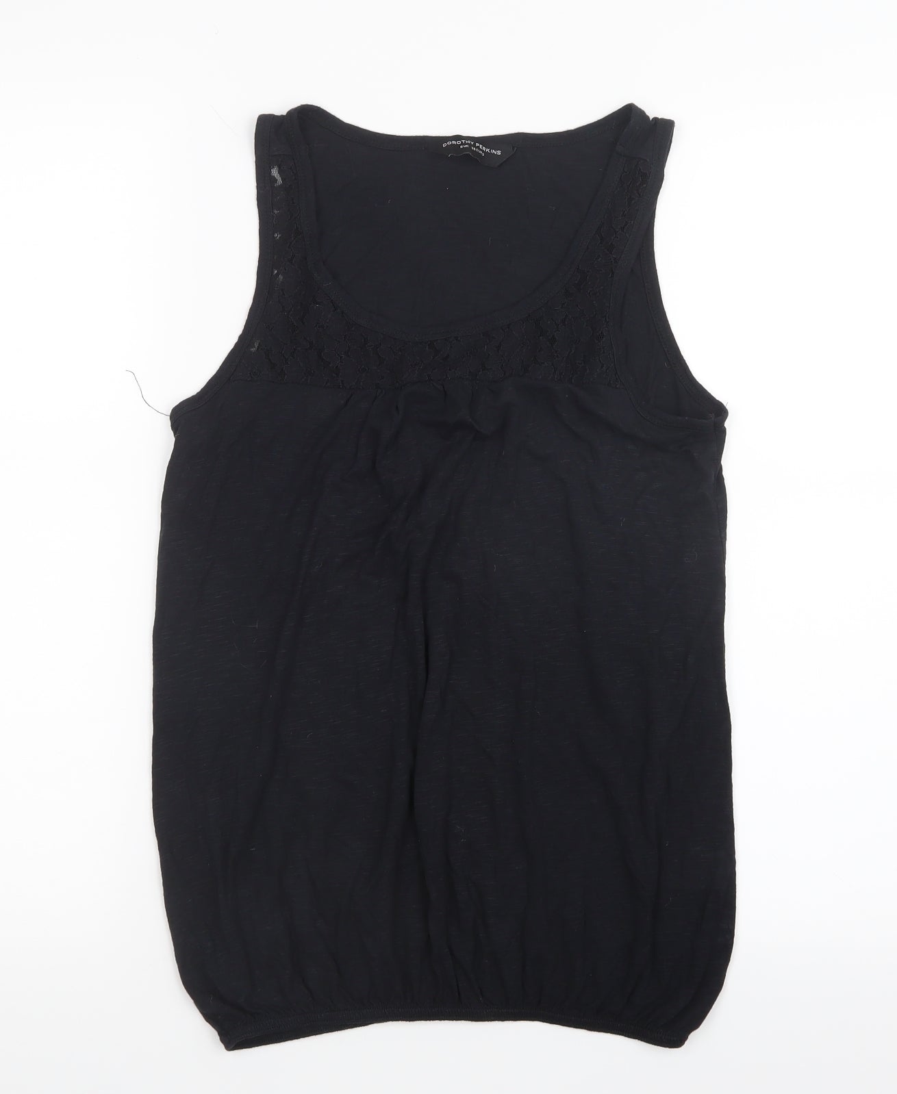 Womens UK Size 8 Dorothy Perkins Black Basic Tank
