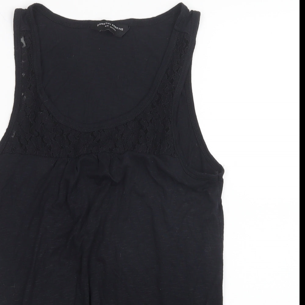 Womens UK Size 8 Dorothy Perkins Black Basic Tank