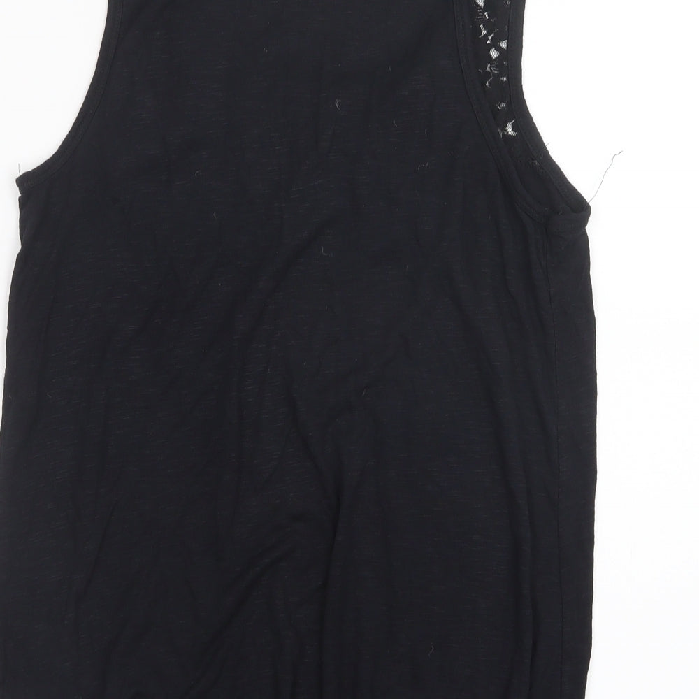 Womens UK Size 8 Dorothy Perkins Black Basic Tank