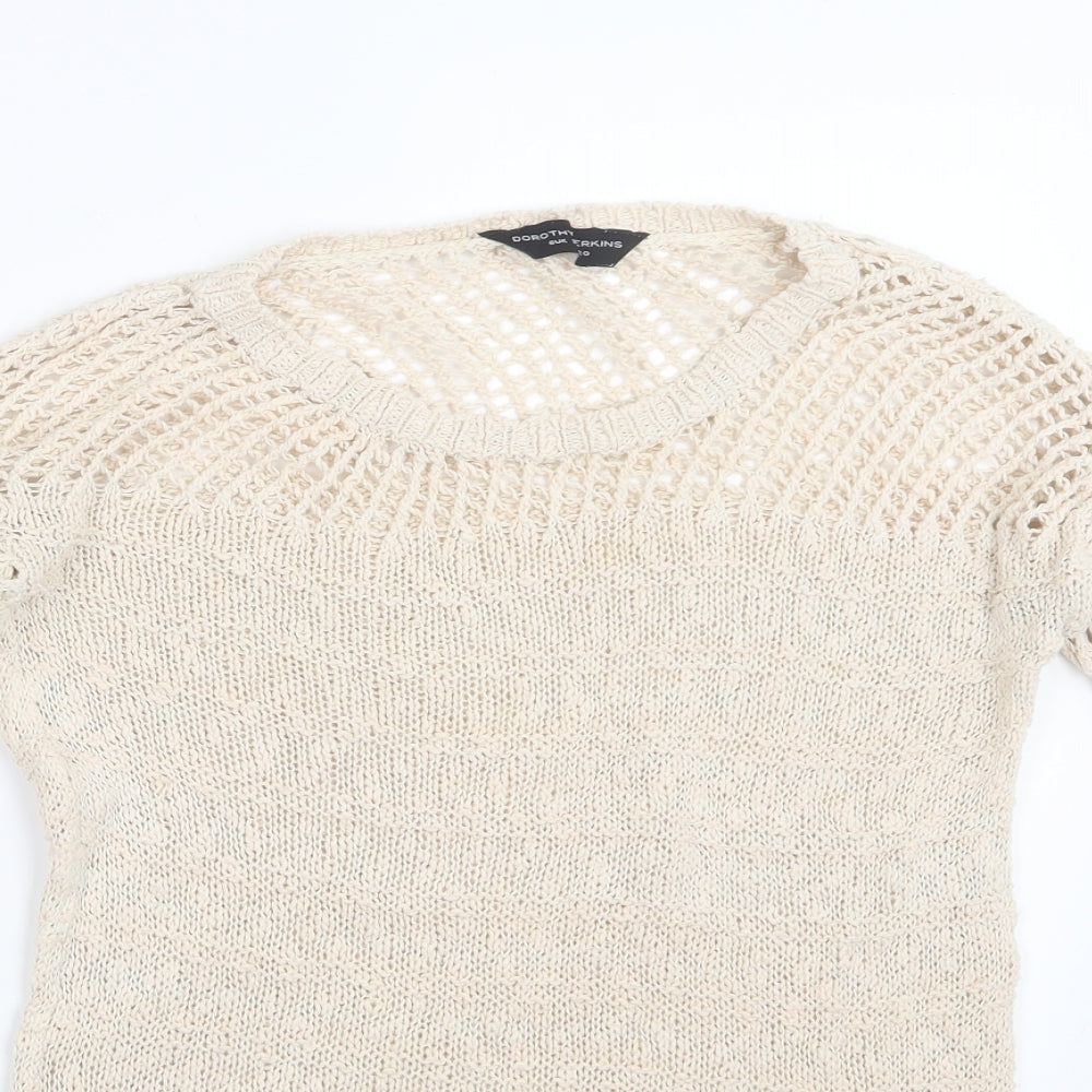 Dorothy Perkins Womens Ivory  Knit Pullover Jumper Size 6