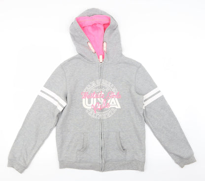 Young Dimension Girls Grey   Full Zip Hoodie Size 12-13 Years