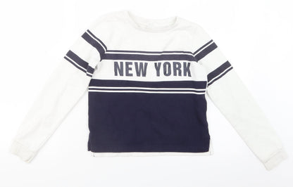 H&M Girls White   Pullover Jumper Size 9-10 Years