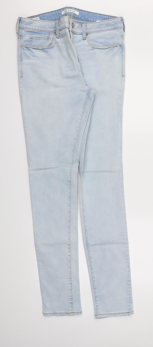 Womens UK Size 32 pacsun Regular Fit Skinny Blue Jeans