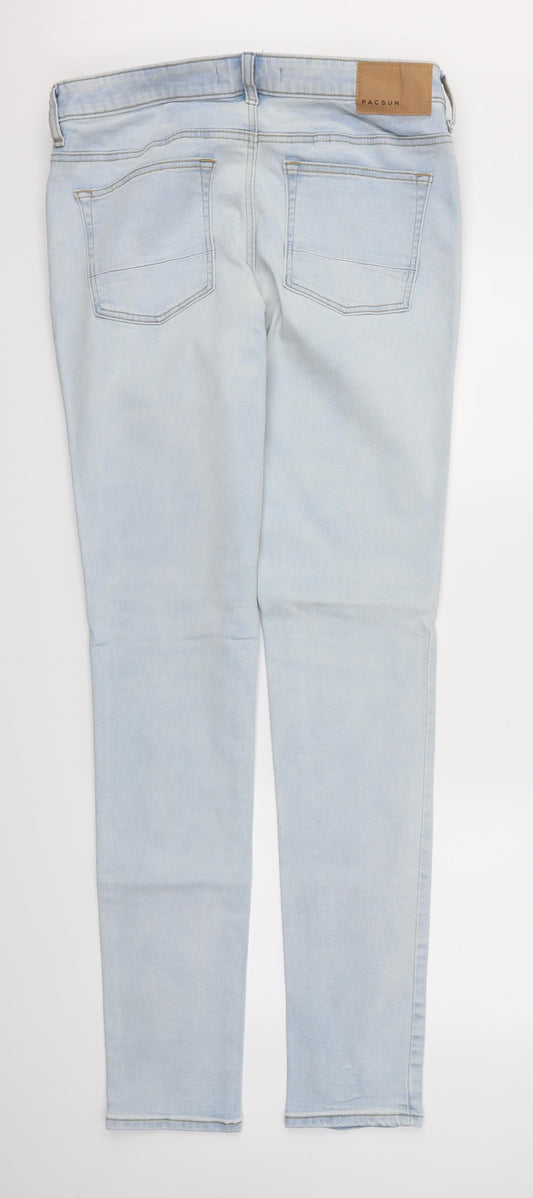 Womens UK Size 32 pacsun Regular Fit Skinny Blue Jeans