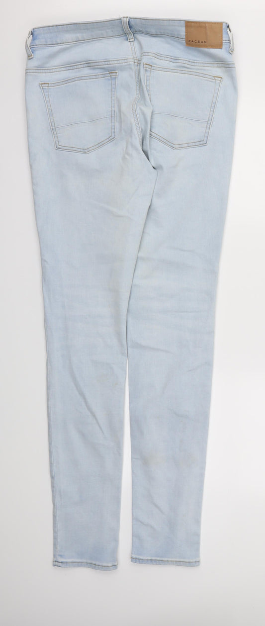 Womens UK Size 32 pacsun Regular Fit Skinny Blue Jeans