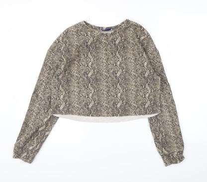 Zara Womens Brown Animal Print  Pullover Jumper Size S