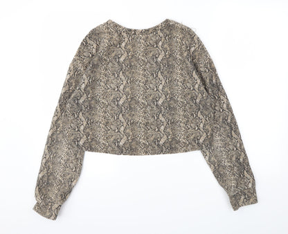 Zara Womens Brown Animal Print  Pullover Jumper Size S