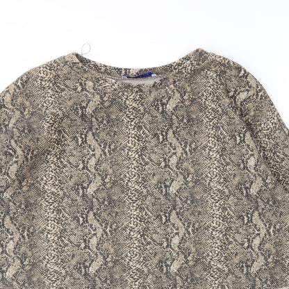 Zara Womens Brown Animal Print  Pullover Jumper Size S