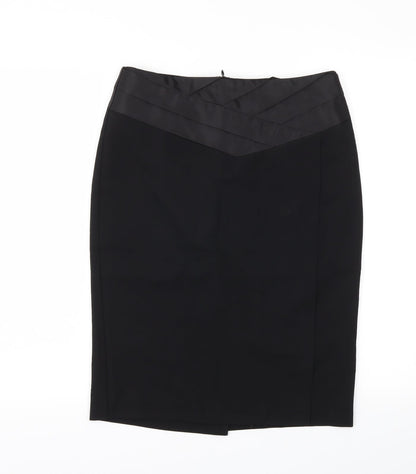 M&S Womens Black   A-Line Skirt Size 10