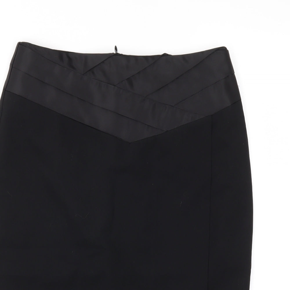 M&S Womens Black   A-Line Skirt Size 10