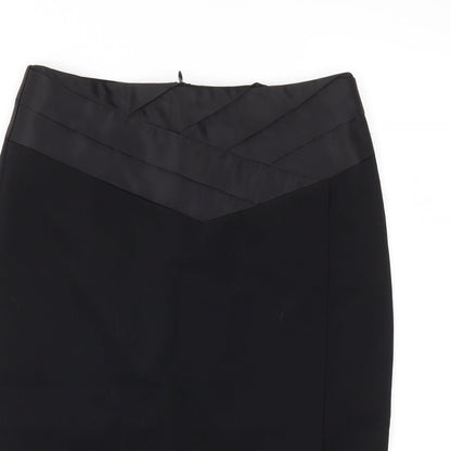 M&S Womens Black   A-Line Skirt Size 10