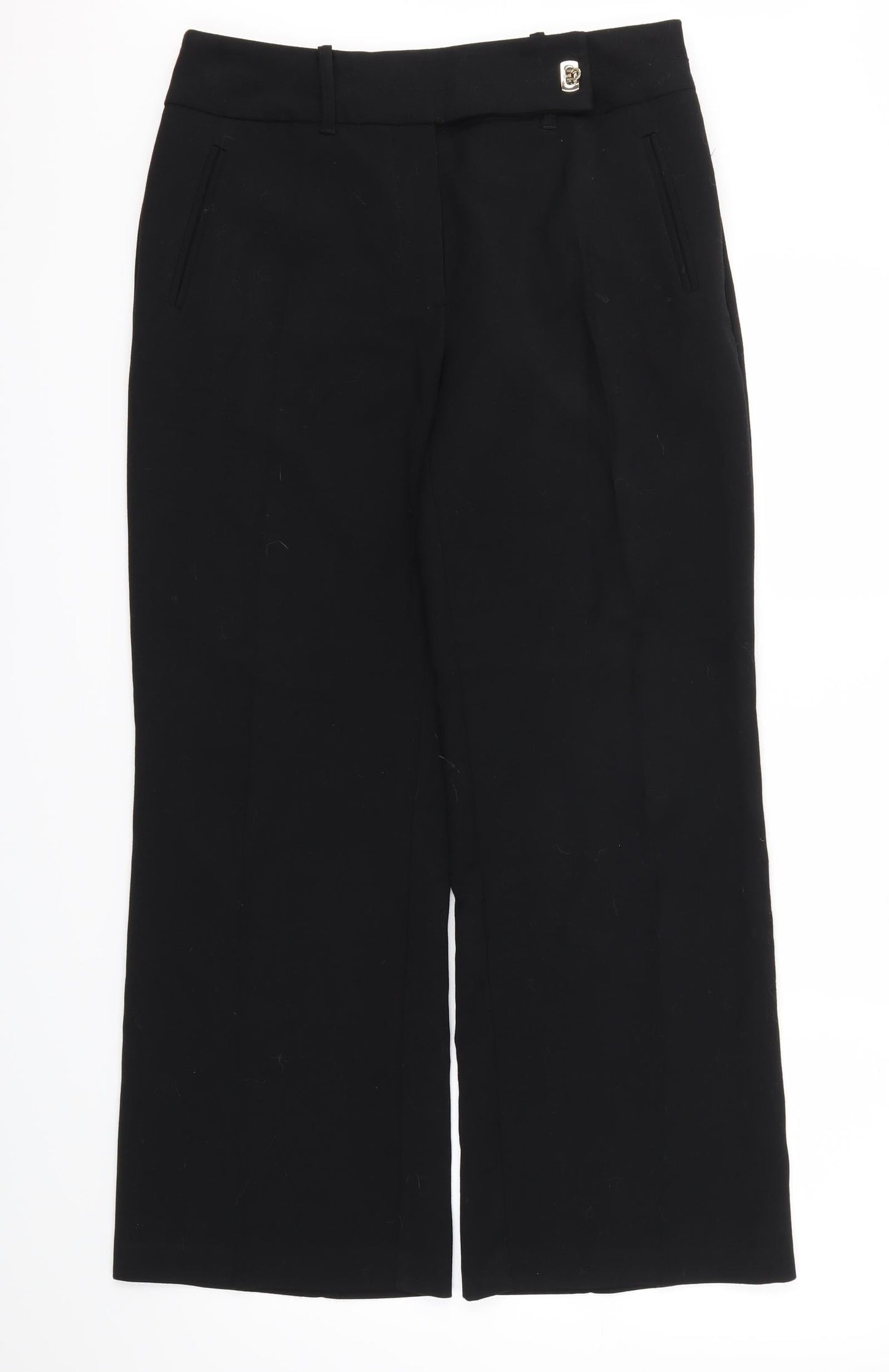 PER UNA  Womens Black Houndstooth  Trousers  Size 10 L28 in