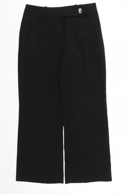 PER UNA  Womens Black Houndstooth  Trousers  Size 10 L28 in