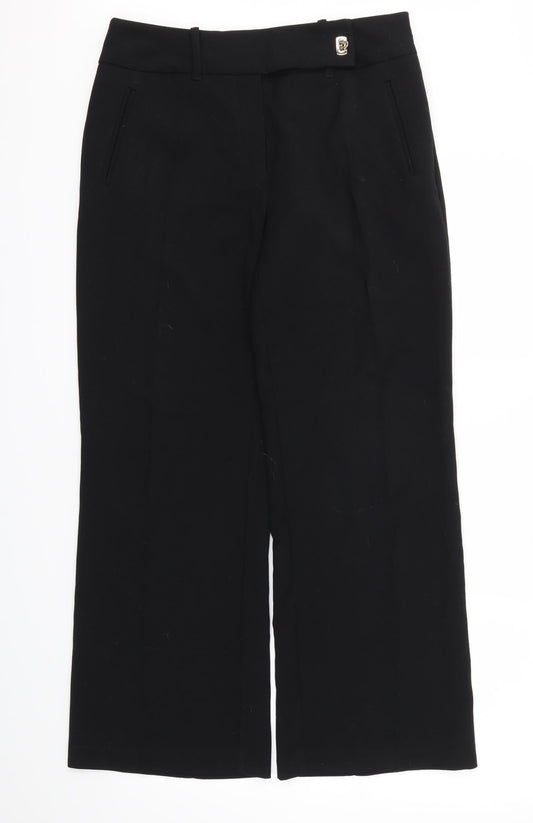 PER UNA  Womens Black Houndstooth  Trousers  Size 10 L28 in