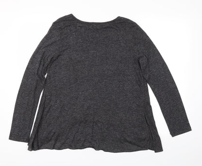 Lily Originals Womens Grey   Basic T-Shirt Size 12