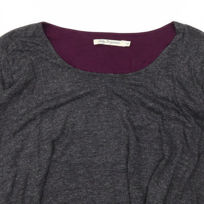Lily Originals Womens Grey   Basic T-Shirt Size 12