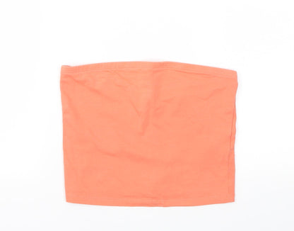 Womens UK Size S New Look Orange Basic T-Shirt
