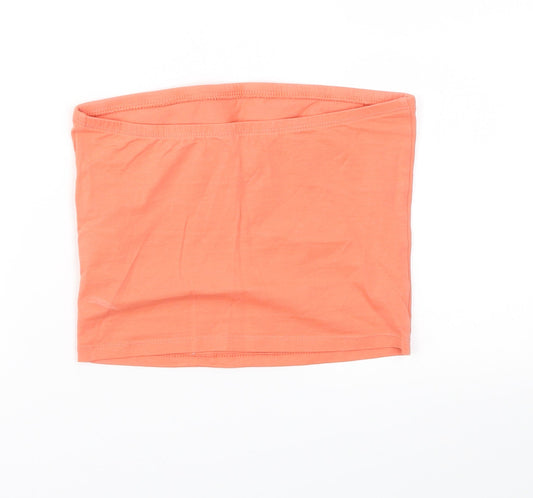 Womens UK Size S New Look Orange Basic T-Shirt