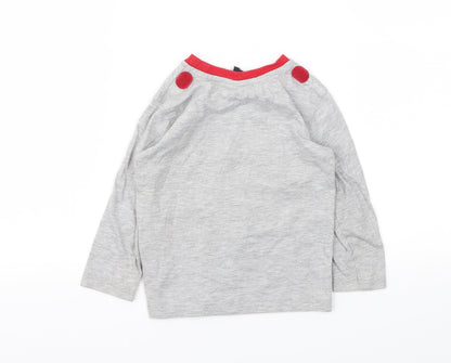 George Boys Grey Animal Print  Basic T-Shirt Size 2 Years