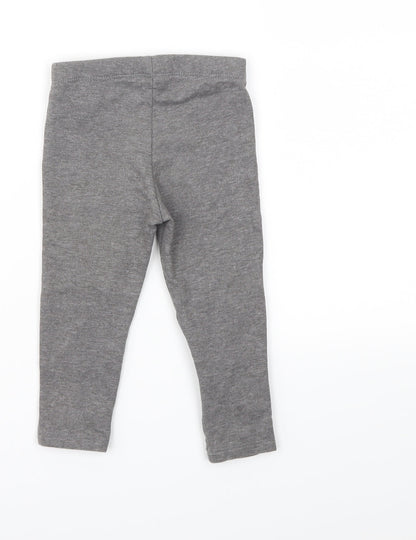 H&M Girls Grey Animal Print  Capri Leggings Size 12 Months