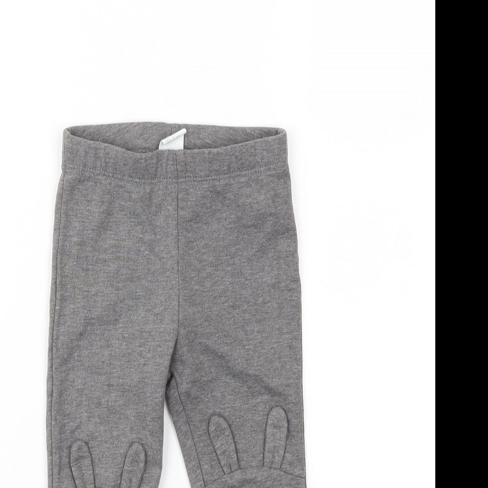 H&M Girls Grey Animal Print  Capri Leggings Size 12 Months