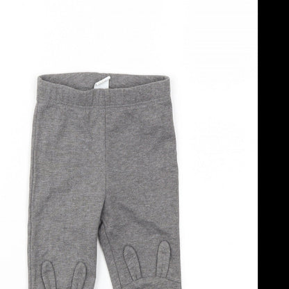 H&M Girls Grey Animal Print  Capri Leggings Size 12 Months