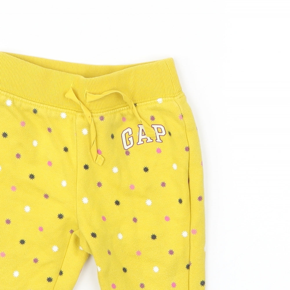 GAP  Girls Yellow Polka Dot  Jogger Trousers Size 12 Months