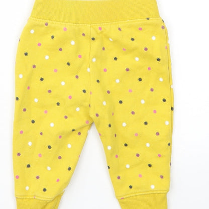 GAP  Girls Yellow Polka Dot  Jogger Trousers Size 12 Months