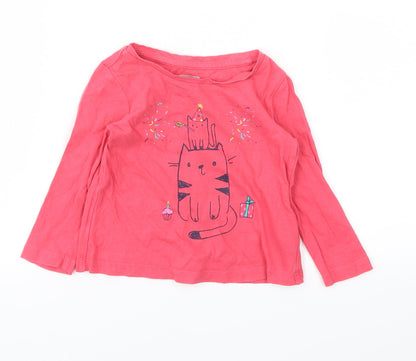 GAP  Girls Pink Animal Print   T-Shirt Size 12-18 Months